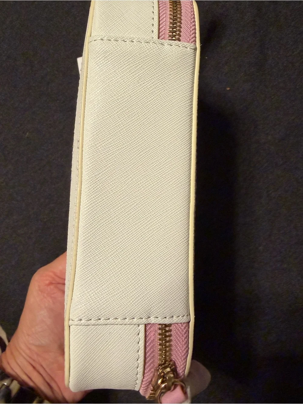 Truffle for Neiman Marcus Clear-Window Cosmetic Case in Pink and Cream